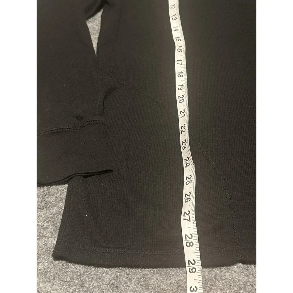Polo Ralph Lauren Men's L Black Waffle Knit Hoodie 1/4 Zip Lightweight